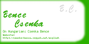 bence csenka business card